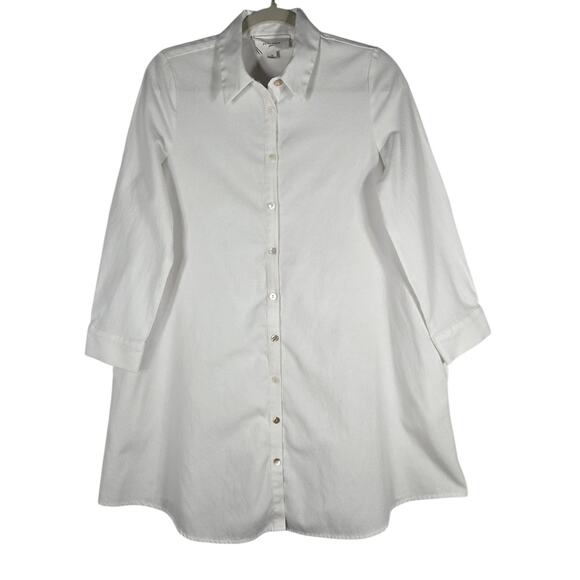 Pomander Place Shirt Dress Small White Oxford Harris Classic Mini Tuckernuck - Picture 1 of 14